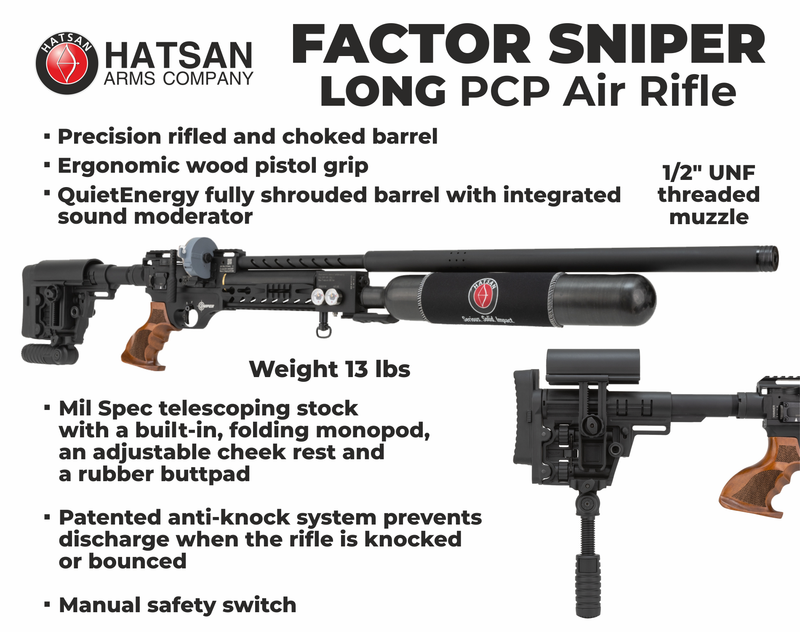 Hatsan Factor Sniper Long .22 Caliber PCP Side-Lever Air Rifle (HGFactorSniper-L22)