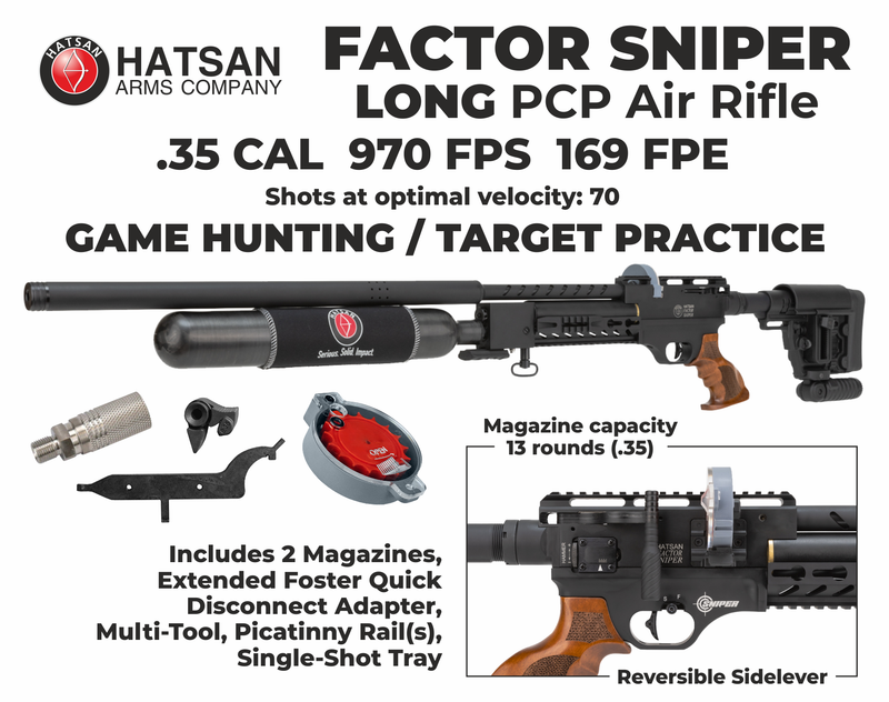 Hatsan Factor Sniper Long .35 Caliber PCP Side-Lever Air Rifle (HGFactorSniper-L35)