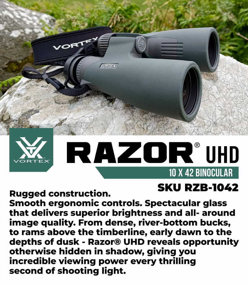 Vortex Optics Razor UHD 10x42 Waterproof Binocular (RZB-1042)