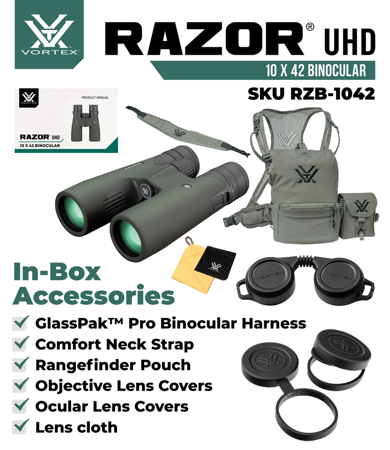 Vortex Optics Razor UHD 10x42 Waterproof Binocular (RZB-1042)