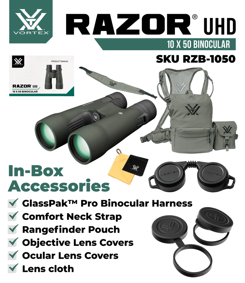 Vortex Optics Razor UHD 10x50 Waterproof Binocular (RZB-1050)