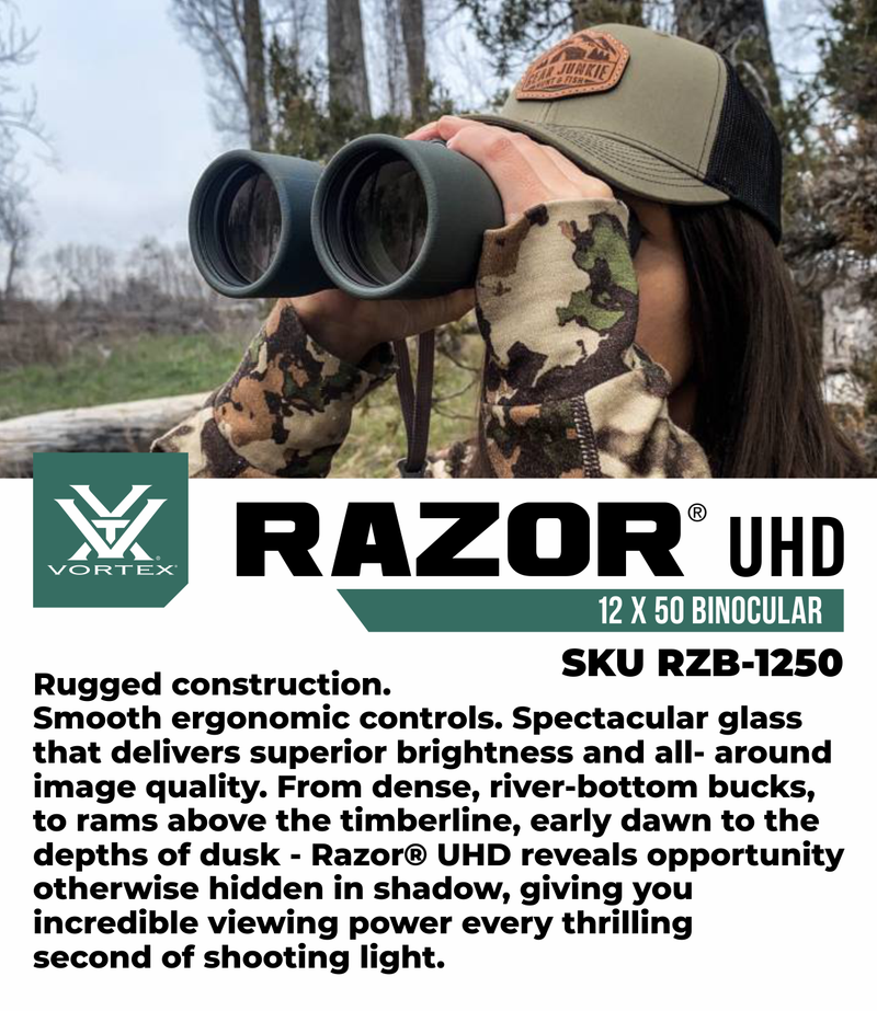 Vortex Optics Razor UHD 12x50 Waterproof Binocular (RZB-1250)