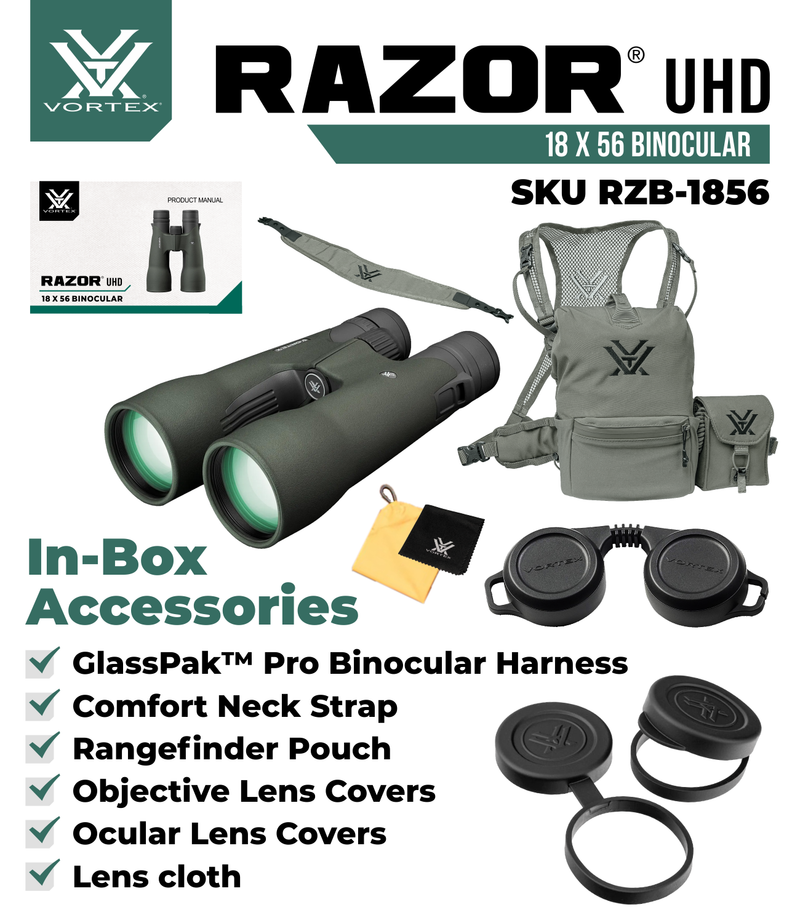 Vortex Optics Razor UHD 18x56 Waterproof Binocular (RZB-1856)