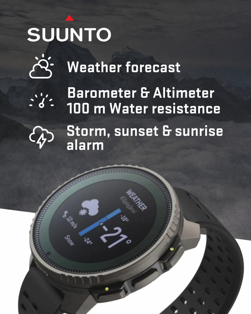 Suunto Vertical Adventure GPS Watch, All Black, Large Screen, Offline Maps, Wearable4U