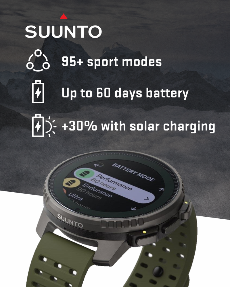 Suunto Vertical Adventure GPS Watch, All Black, Large Screen, Offline Maps, Wearable4U