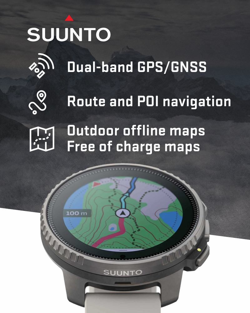 Suunto Vertical Adventure GPS Watch, All Black, Large Screen, Offline Maps, Wearable4U