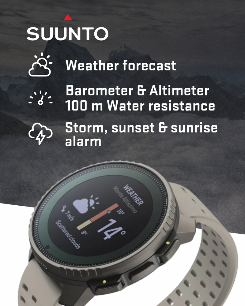 Suunto Vertical Adventure GPS Watch, All Black, Large Screen, Offline Maps, Wearable4U