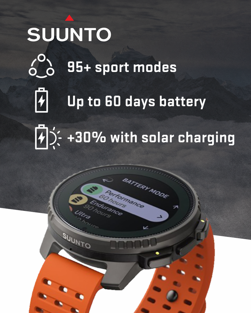 Suunto Vertical Adventure GPS Watch, All Black, Large Screen, Offline Maps, Wearable4U