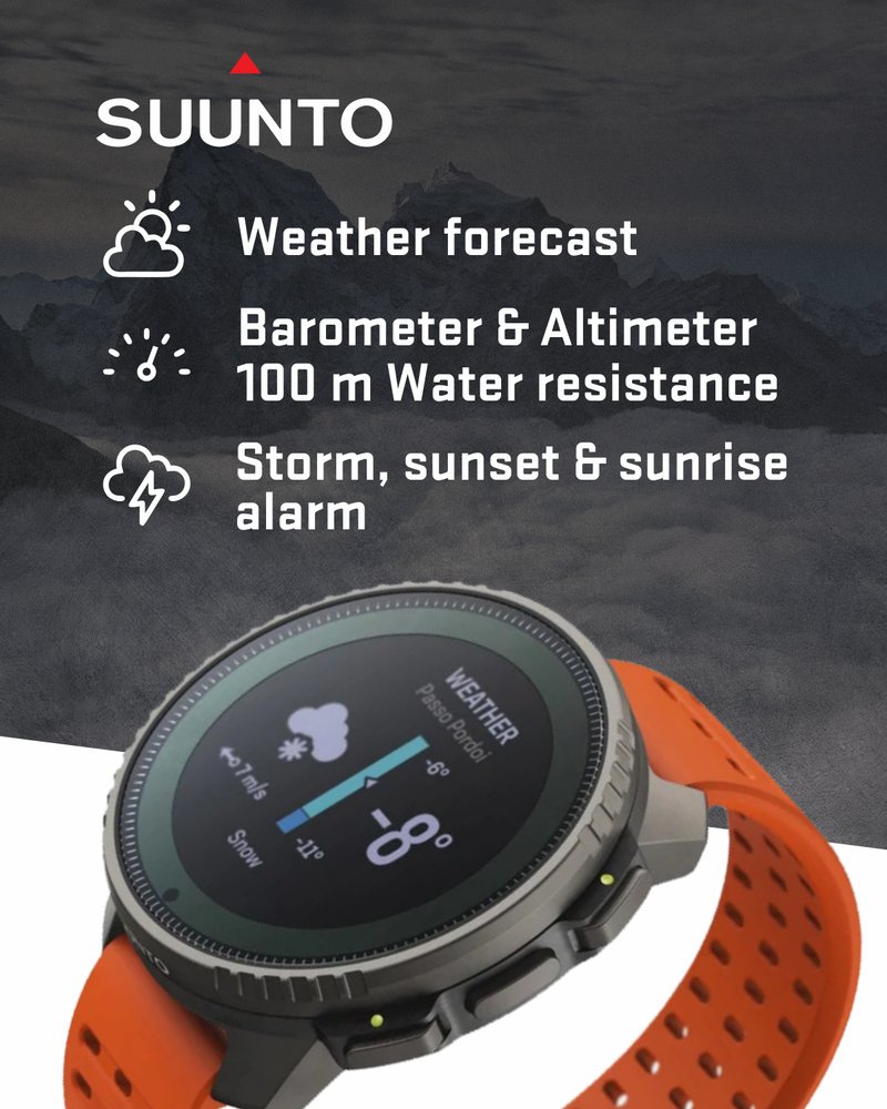 Suunto Vertical Adventure GPS Watch, All Black, Large Screen, Offline Maps, Wearable4U