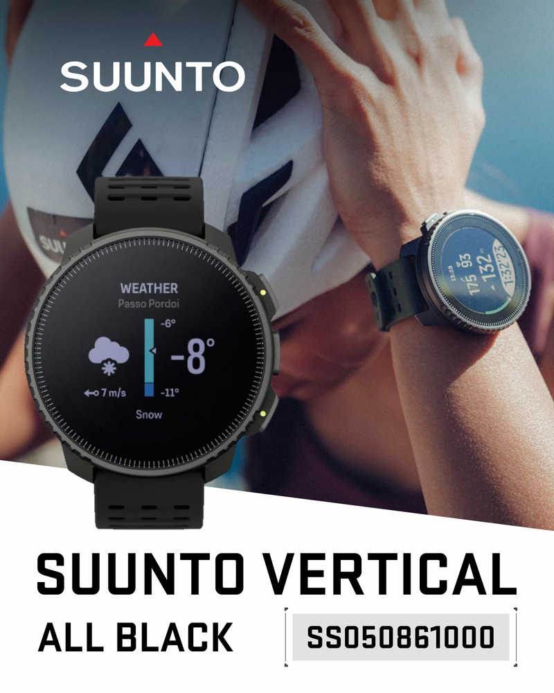 Suunto Vertical Adventure GPS Watch, All Black, Large Screen, Offline Maps, Wearable4U