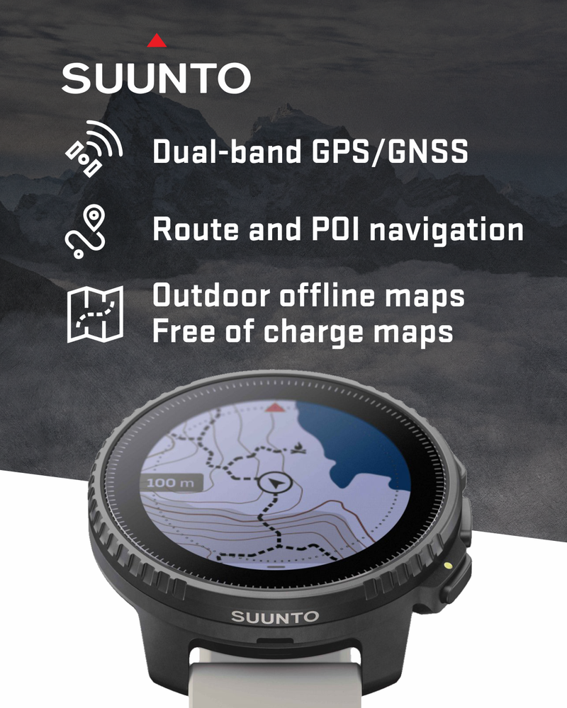 Suunto Vertical Adventure GPS Watch, All Black, Large Screen, Offline Maps, Wearable4U