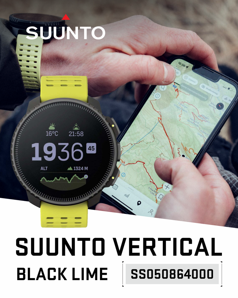 Suunto Vertical Adventure GPS Watch, All Black, Large Screen, Offline Maps, Wearable4U