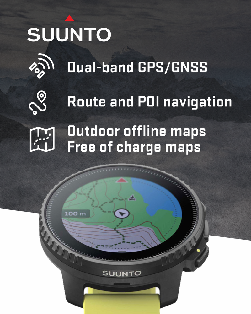 Suunto Vertical Adventure GPS Watch, All Black, Large Screen, Offline Maps, Wearable4U