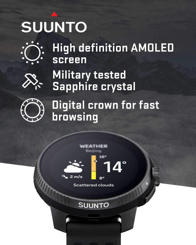 SUUNTO Race Sports Smartwatch, GPS Tracker w/Clearer AMOLED Touchscreen, Dual-Band GNSS & Global Offline Map, 26-Day Standby with Wearable4U Power Bank SQ Bundle