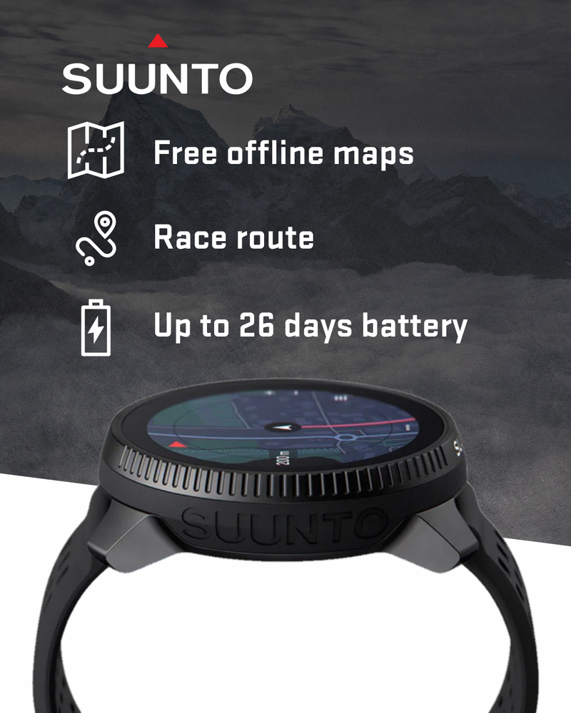 SUUNTO Race Sports Smartwatch, GPS Tracker w/Clearer AMOLED Touchscreen, Dual-Band GNSS & Global Offline Map, 26-Day Standby with Wearable4U Power Bank SQ Bundle