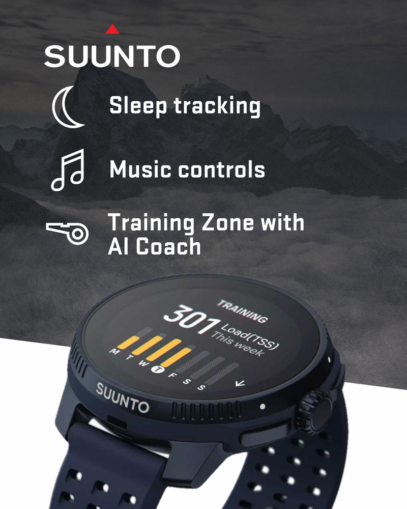 SUUNTO Race Sports Smartwatch, GPS Tracker w/Clearer AMOLED Touchscreen, Dual-Band GNSS & Global Offline Map, 26-Day Standby with Wearable4U Power Bank SQ Bundle