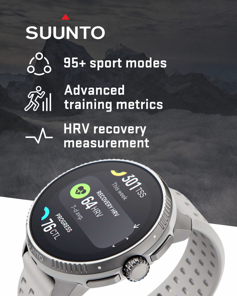 SUUNTO Race Sports Smartwatch, GPS Tracker w/Clearer AMOLED Touchscreen, Dual-Band GNSS & Global Offline Map, 26-Day Standby with Wearable4U Power Bank SQ Bundle