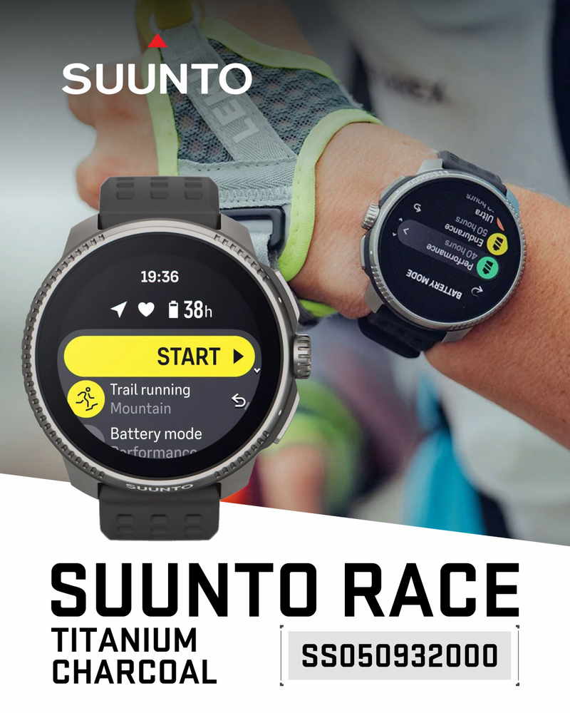 SUUNTO Race Sports Smartwatch, GPS Tracker w/Clearer AMOLED Touchscreen, Dual-Band GNSS & Global Offline Map, 26-Day Standby with Wearable4U Power Bank SQ Bundle