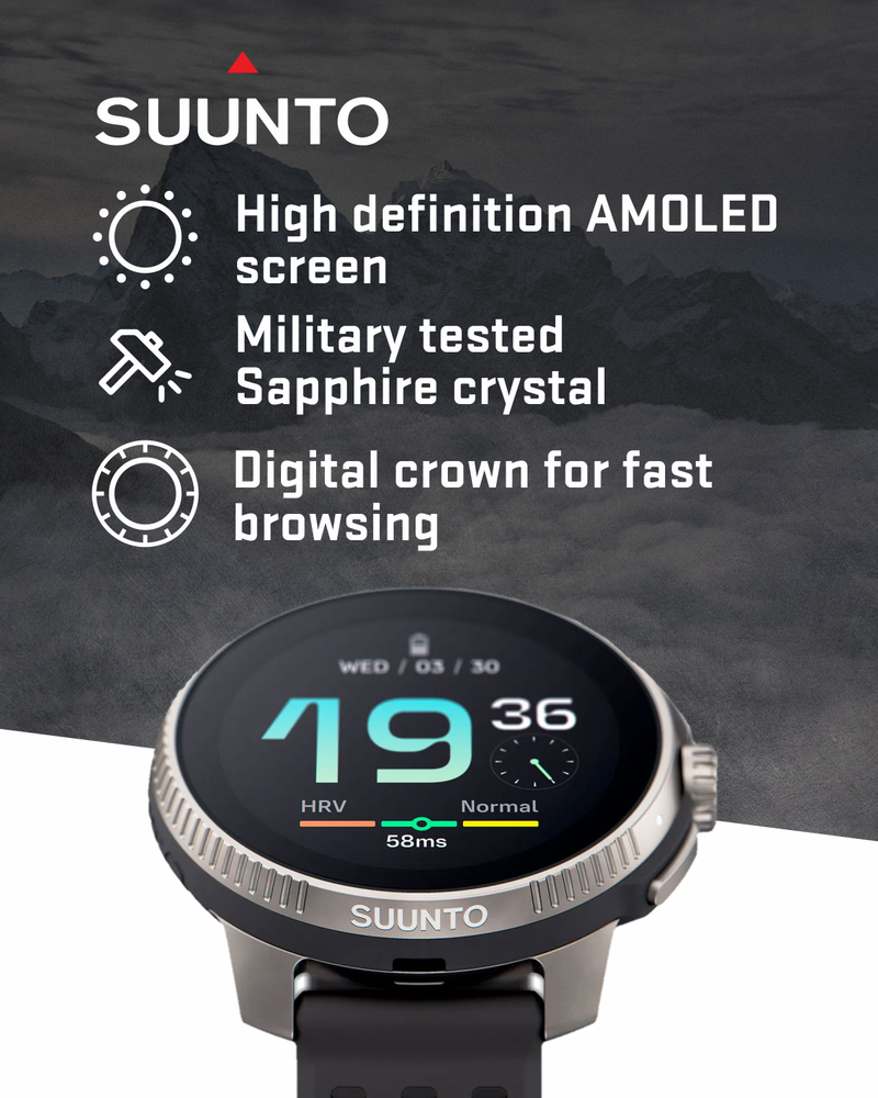 SUUNTO Race Sports Smartwatch, GPS Tracker w/Clearer AMOLED Touchscreen, Dual-Band GNSS & Global Offline Map, 26-Day Standby with Wearable4U Power Bank SQ Bundle