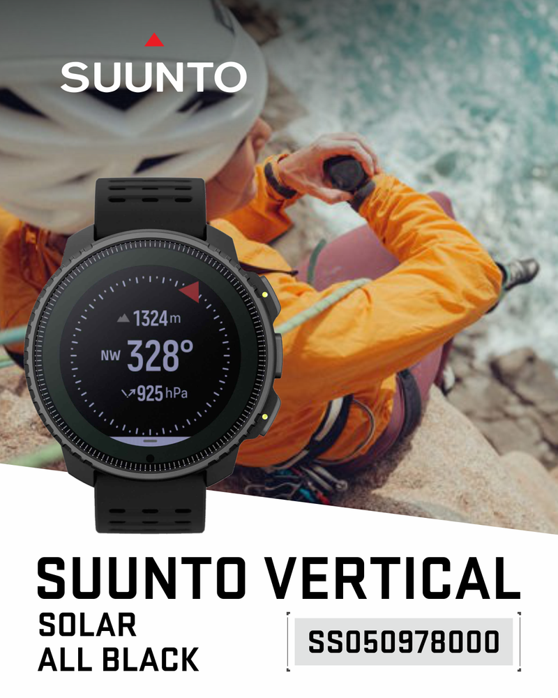 Suunto Vertical Adventure GPS Watch, All Black, Large Screen, Offline Maps, Wearable4U