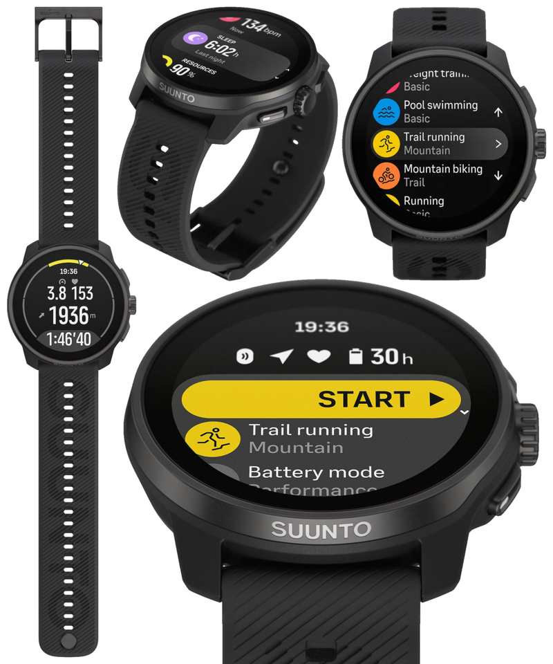 Suunto Race S GPS Sports Smartwatch, AMOLED Touchscreen w/ 13D Standby, Dualband GNSS, Global Offline Map, Advanced Training with Wearable4U Power Bank Bundle