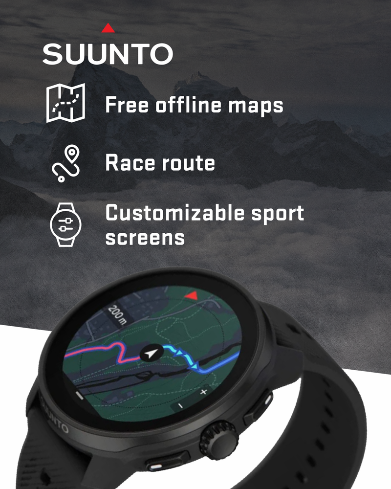 Suunto Race S GPS Sports Smartwatch, AMOLED Touchscreen w/ 13D Standby, Dualband GNSS, Global Offline Map, Advanced Training with Wearable4U Power Bank Bundle