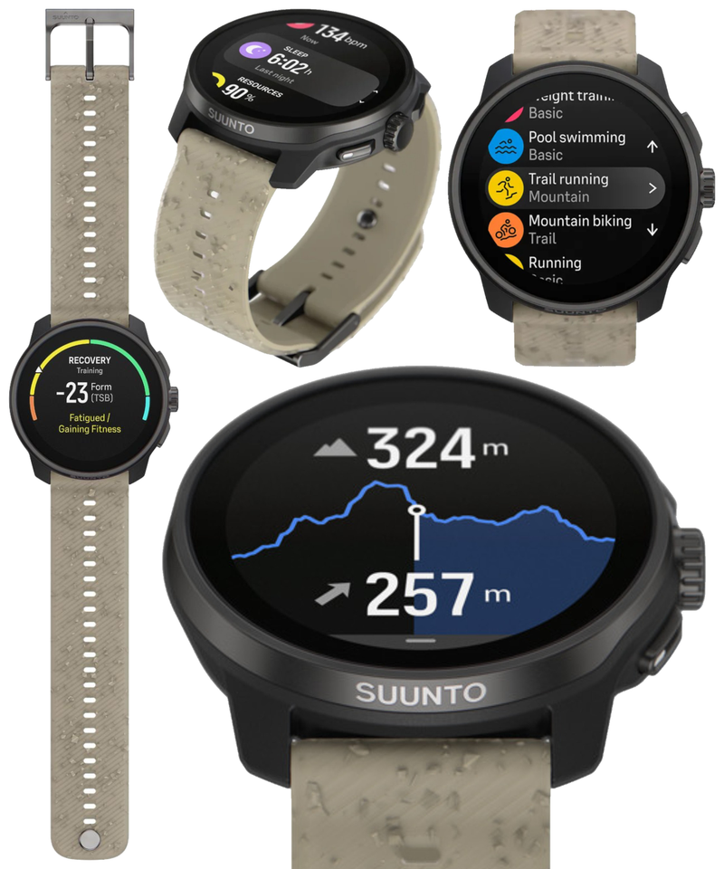 Suunto Race S GPS Sports Smartwatch, AMOLED Touchscreen w/ 13D Standby, Dualband GNSS, Global Offline Map, Advanced Training with Wearable4U Power Bank Bundle