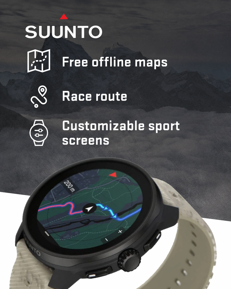 Suunto Race S GPS Sports Smartwatch, AMOLED Touchscreen w/ 13D Standby, Dualband GNSS, Global Offline Map, Advanced Training with Wearable4U Power Bank Bundle