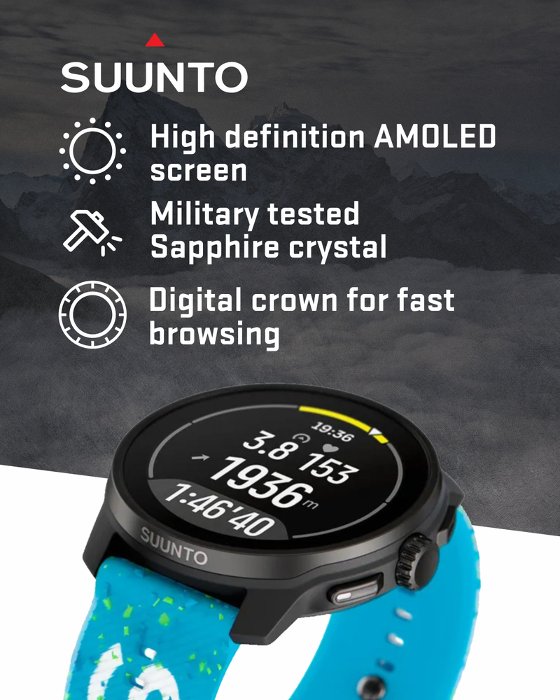 Suunto Race S GPS Sports Smartwatch, AMOLED Touchscreen w/ 13D Standby, Dualband GNSS, Global Offline Map, Advanced Training with Wearable4U Power Bank Bundle