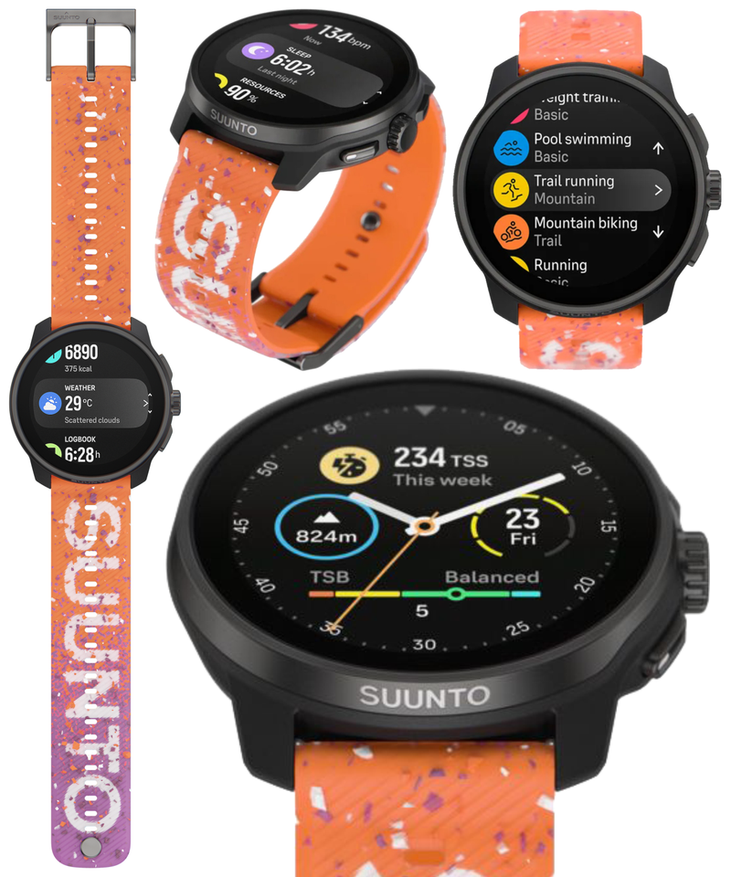 Suunto Race S GPS Sports Smartwatch, AMOLED Touchscreen w/ 13D Standby, Dualband GNSS, Global Offline Map, Advanced Training with Wearable4U Power Bank Bundle