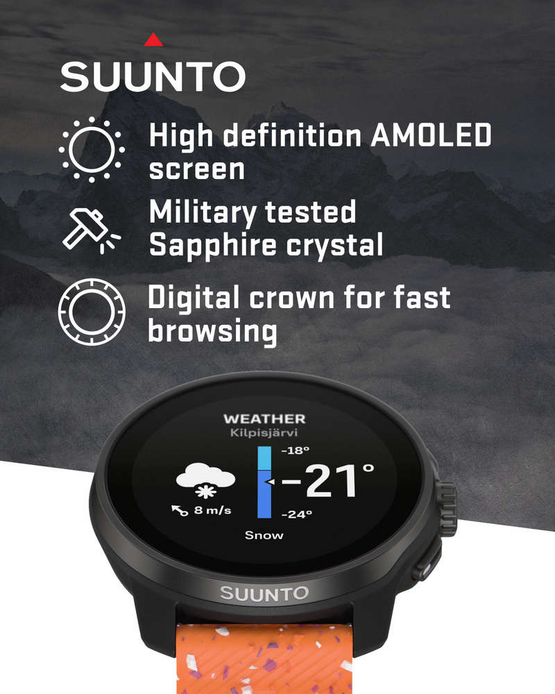 Suunto Race S GPS Sports Smartwatch, AMOLED Touchscreen w/ 13D Standby, Dualband GNSS, Global Offline Map, Advanced Training with Wearable4U Power Bank Bundle