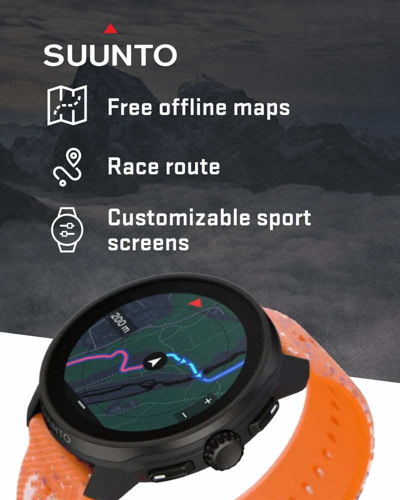 Suunto Race S GPS Sports Smartwatch, AMOLED Touchscreen w/ 13D Standby, Dualband GNSS, Global Offline Map, Advanced Training with Wearable4U Power Bank Bundle