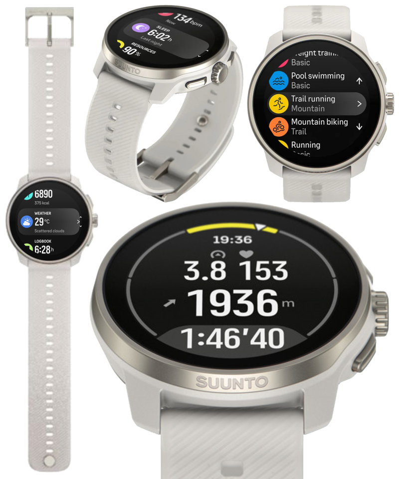 Suunto Race S GPS Sports Smartwatch, AMOLED Touchscreen w/ 13D Standby, Dualband GNSS, Global Offline Map, Advanced Training with Wearable4U Power Bank Bundle