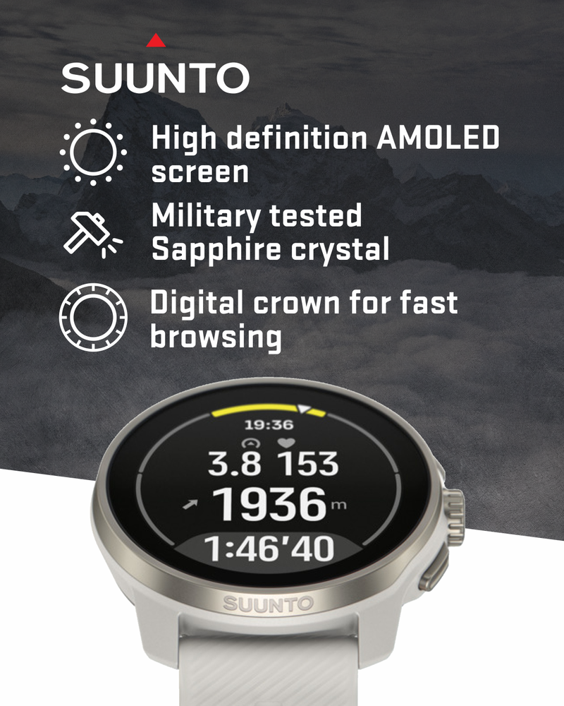 Suunto Race S GPS Sports Smartwatch, AMOLED Touchscreen w/ 13D Standby, Dualband GNSS, Global Offline Map, Advanced Training with Wearable4U Power Bank Bundle