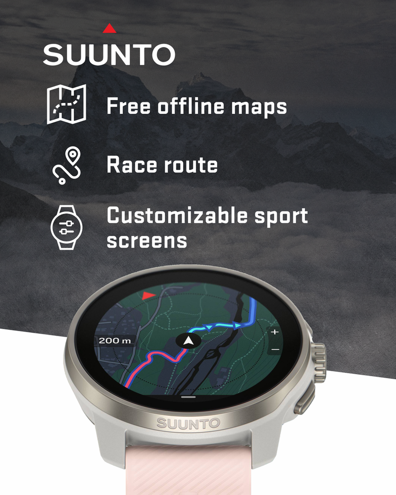 Suunto Race S GPS Sports Smartwatch, AMOLED Touchscreen w/ 13D Standby, Dualband GNSS, Global Offline Map, Advanced Training with Wearable4U Power Bank Bundle