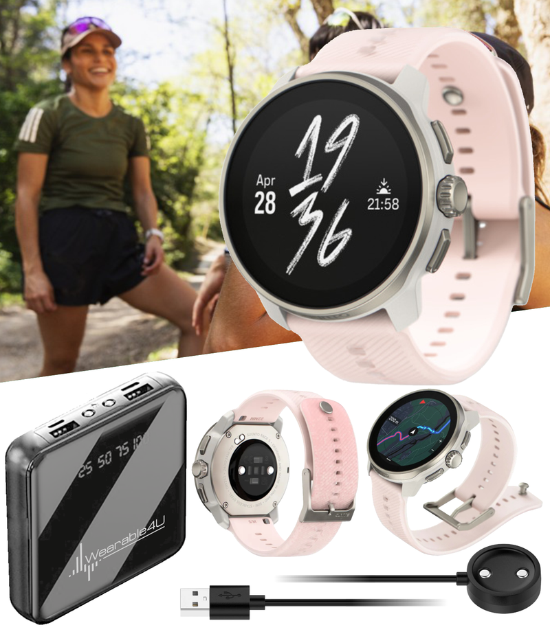 Suunto Race S GPS Sports Smartwatch, AMOLED Touchscreen w/ 13D Standby, Dualband GNSS, Global Offline Map, Advanced Training with Wearable4U Power Bank Bundle