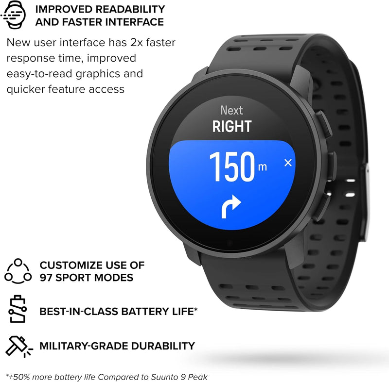 SUUNTO 9 Peak Pro Smartwatch, GPS Watch, 43mm Screen, Sapphire, Up to 12 Days Long-lasting Battery