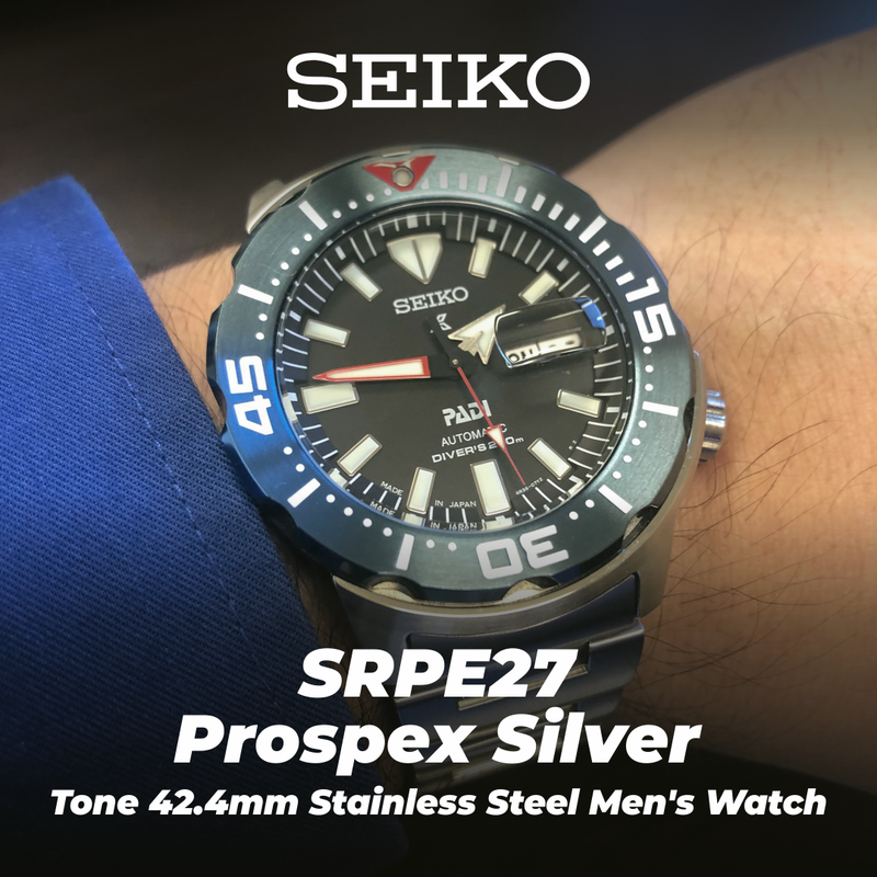 Seiko Prospex PADI Special Edition Automatic Diver 42.4 mm Black Dial Men's Watch (SRPE27)