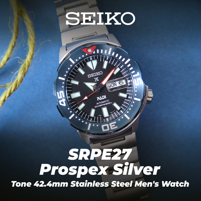 Seiko Prospex PADI Special Edition Automatic Diver 42.4 mm Black Dial Men's Watch (SRPE27)