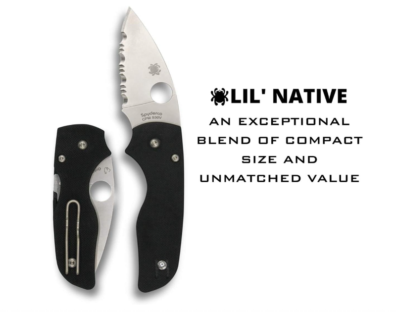 Spyderco Lil' Native 2.5" G-10 Black Folding Knife | Steel Blade | C230GS