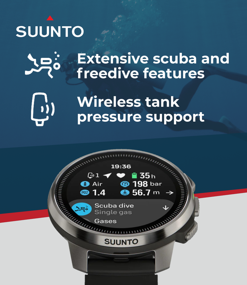 SUUNTO Ocean Dive Computer & GPS Sports Watch | 1.43'' AMOLED | Dualband GNSS