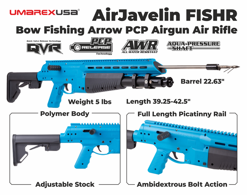 Umarex AirJavelin FishR PCP Bowfishing Airgun with 2 Fiberglass Pro-Point Arrows 2252158_2252159