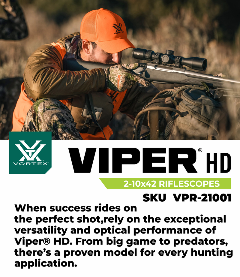 Vortex Optics Viper HD 2-10x42 SFP Second Focal Plane Dead-Hold BDC MOA Riflescope (VPR-21001)