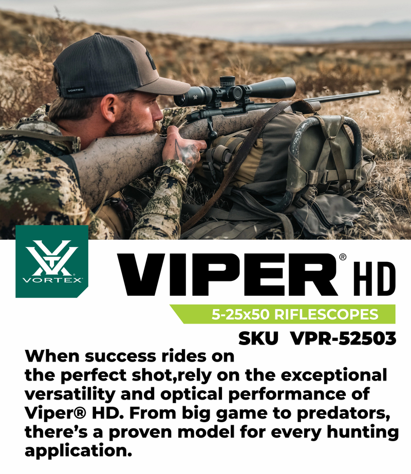 Vortex Optics Viper HD 5-25x50 SFP Second Focal Plane VMR-3 MOA 30mm Tube Riflescope (VPR-52503)