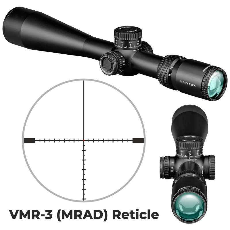 Vortex Optics Viper HD 5-25x50 SFP VMR-3 MRAD Black Riflescope with Free Hat Bundle