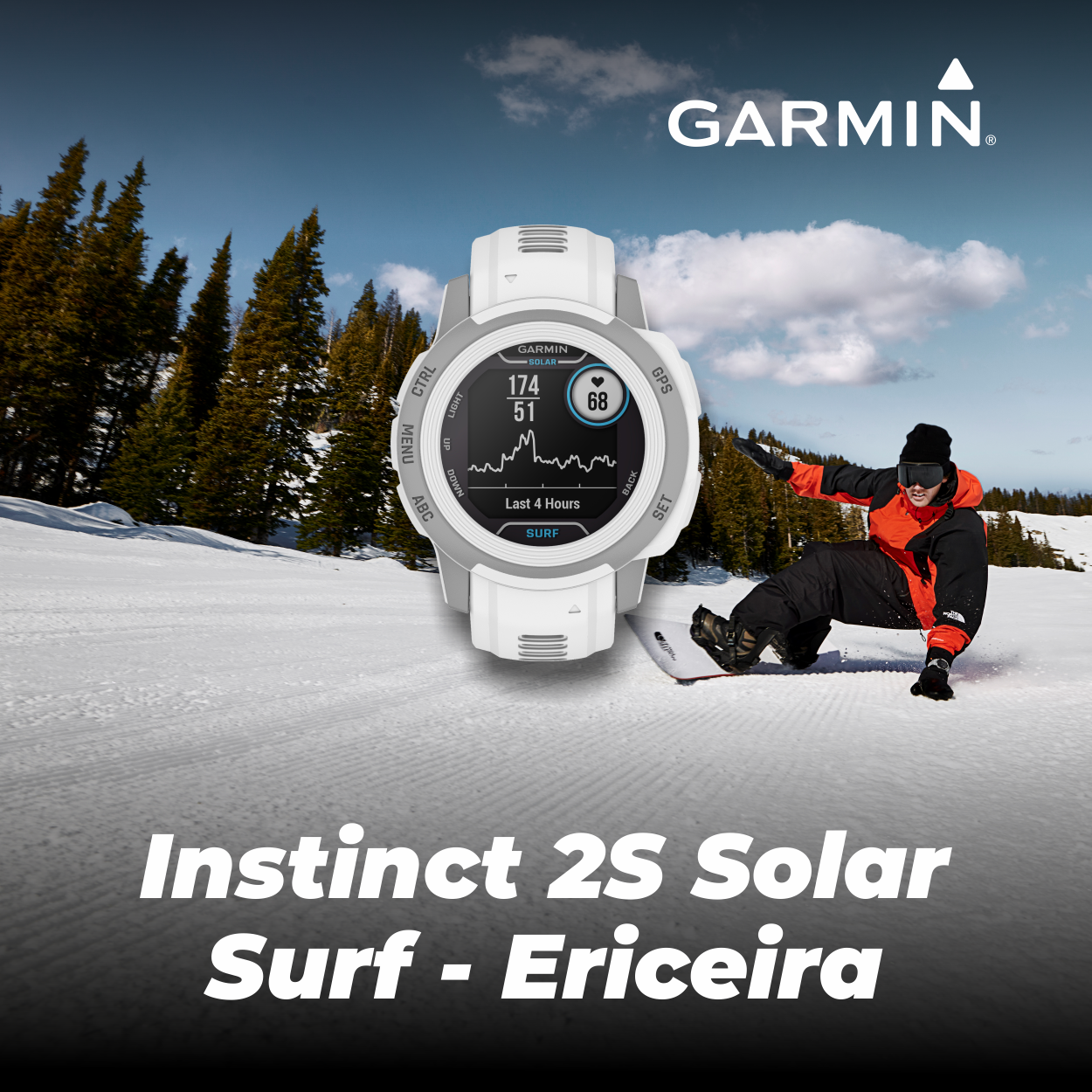 Garmin Instinct, Rugged Outdoor Watch with GPS, Features  Glonass and Galileo, Heart Rate Monitoring and 3-Axis Compass, Lakeside  Blue : Electronics