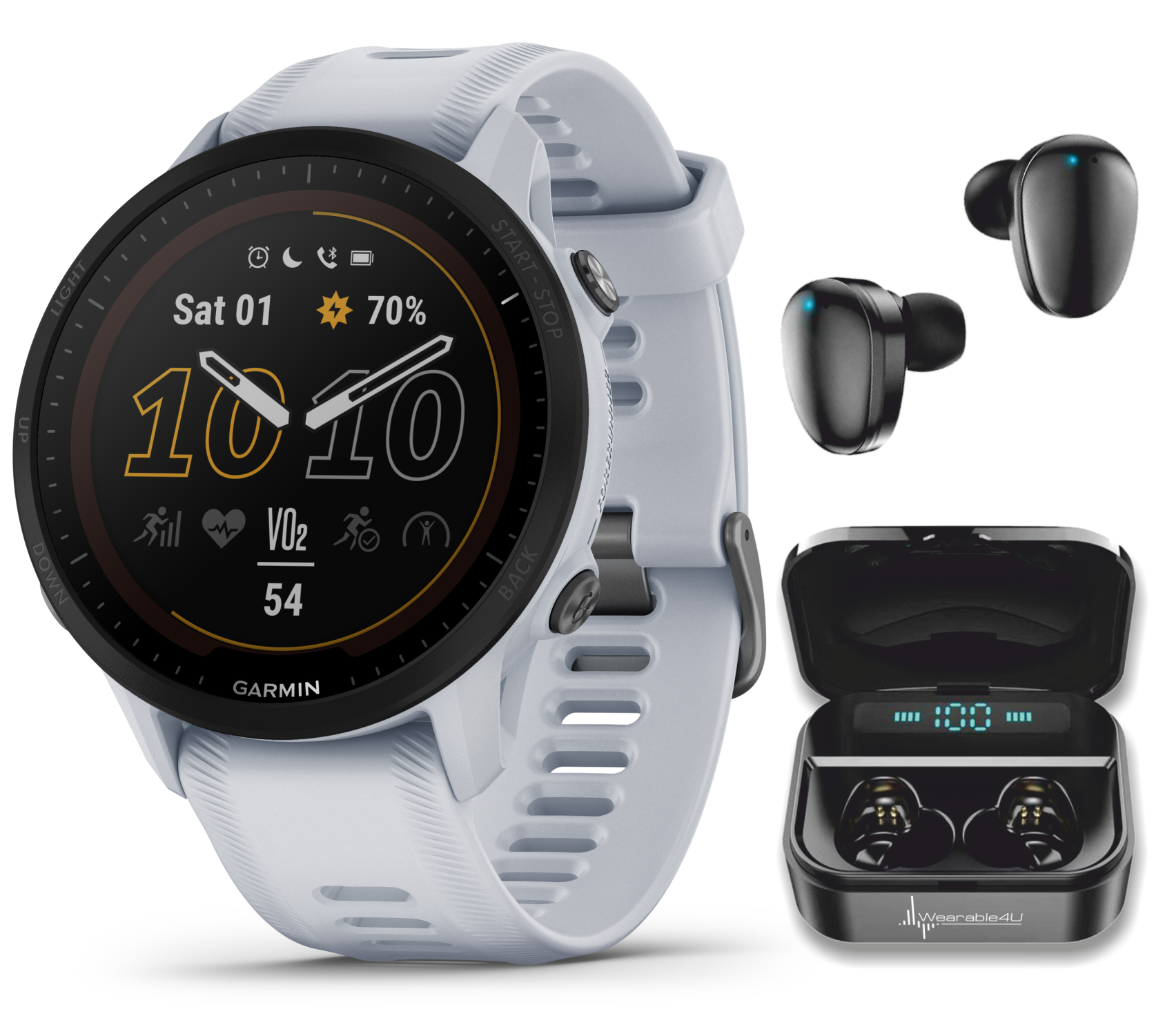  Garmin Forerunner 955 (Black) Running & Triathlon Smartwatch  Travel Bundle - Touchscreen, Multi-Band GPS, & Training Status with Watch  Charging Base & 6Ave Travel Kit : Electronics