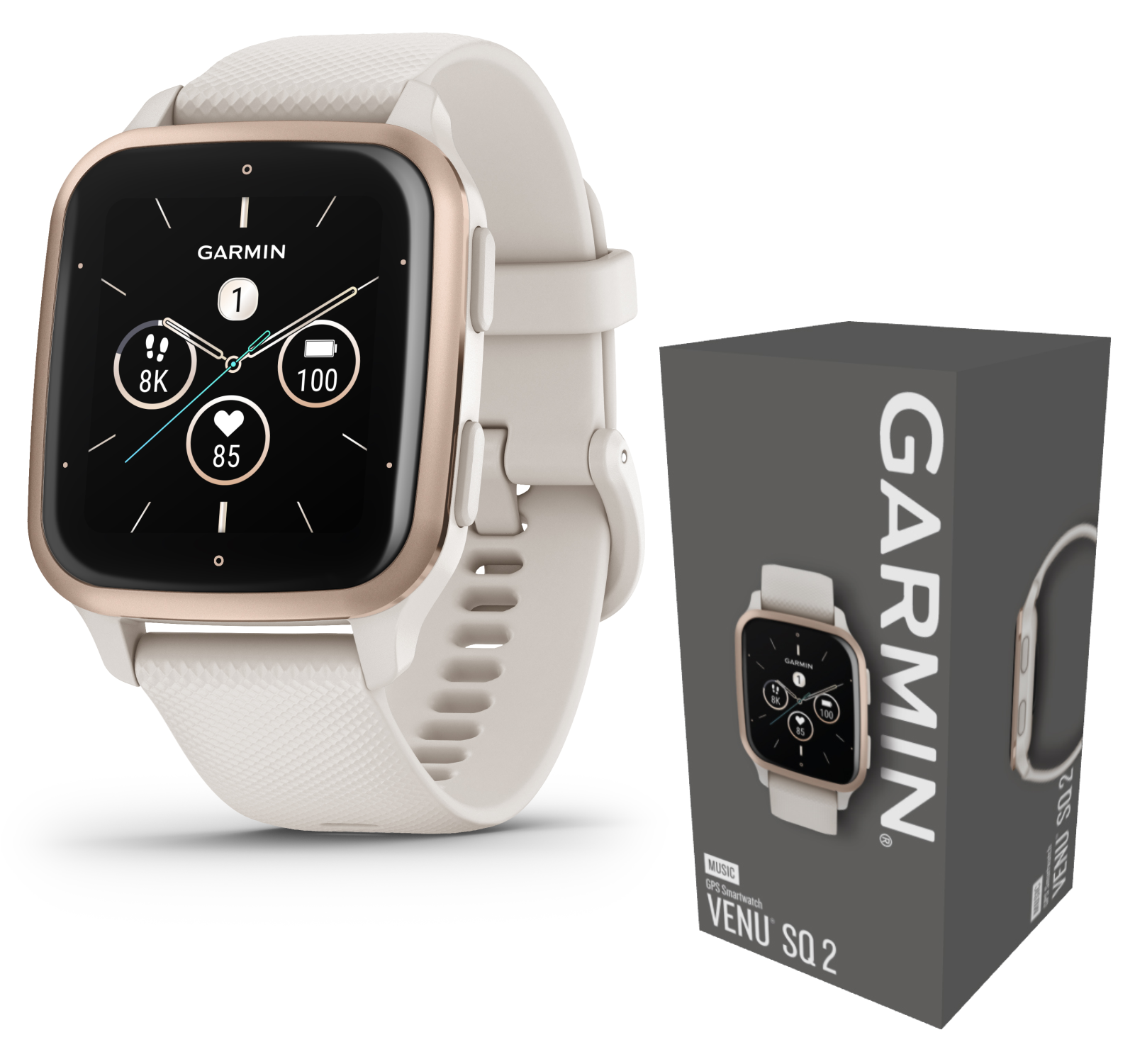  Garmin Venu® Sq 2 - Music Edition, GPS Smartwatch, All-Day  Health Monitoring, Long-Lasting Battery Life, AMOLED Display, Slate and  Black : Electronics