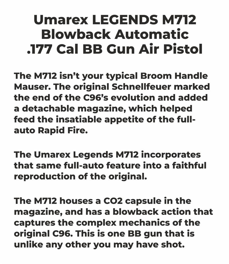 Legends M712 Blowback Automatic .177 Caliber BB Gun Air Pistol with Wearable4U 12 Pack CO2 Tanks and .177 Cal Steel BBS Bundle