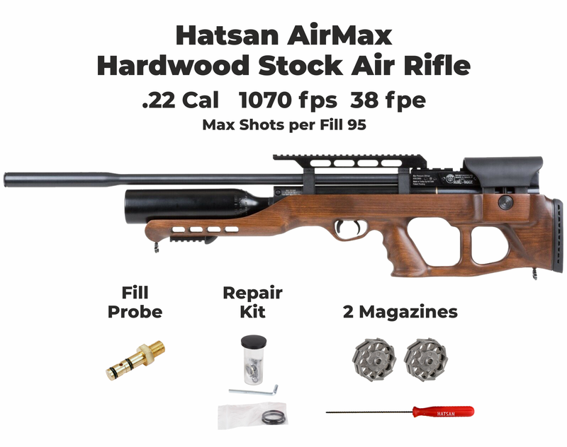 Hatsan AirMax .22 Cal Hardwood Stock QuietEnergy QE PCP AirRifle